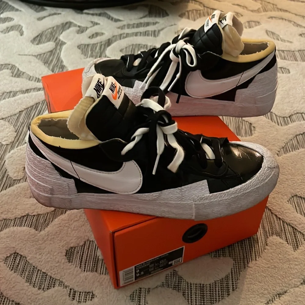 Nike Blazer Low Sacai Black Patent Leather - Picture 3 of 7